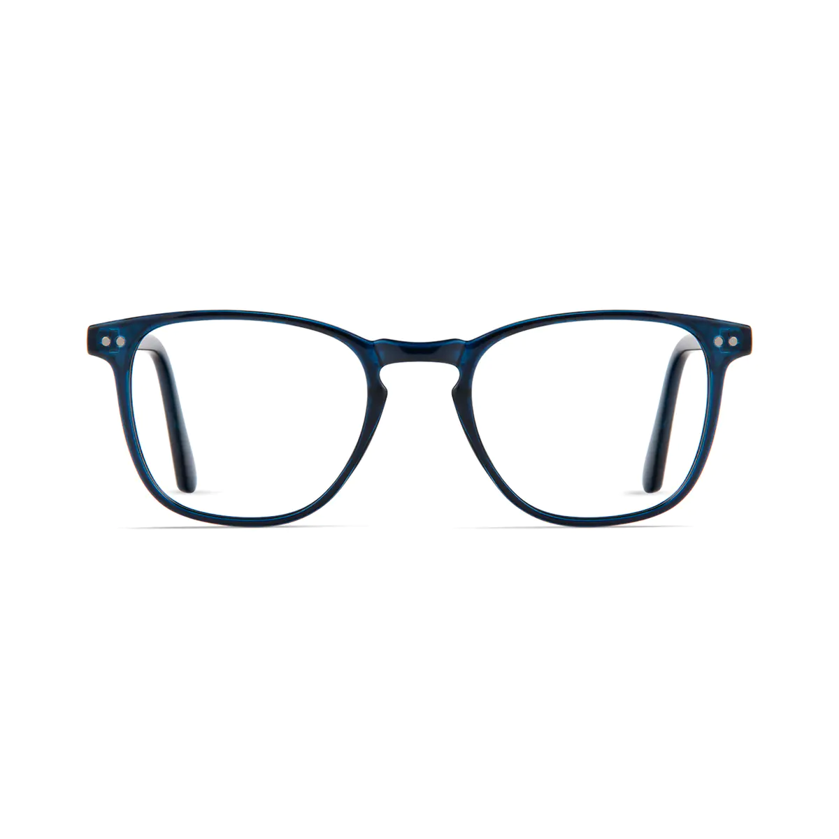 Square Transparent Blue Eyeglasses