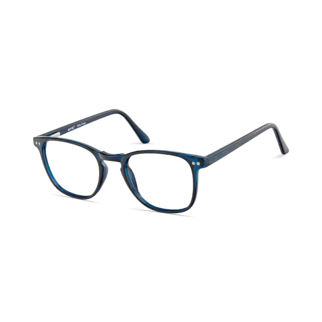 Square Transparent Blue Eyeglasses