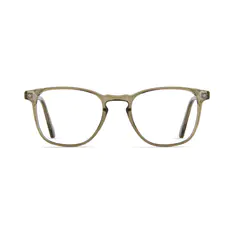 Square Transparent Green Eyeglasses