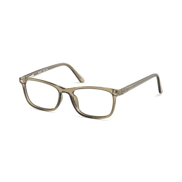 Rectangle Transparent Green Eyeglasses