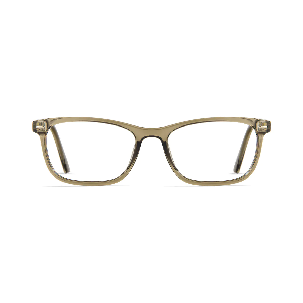 Rectangle Transparent Green Eyeglasses