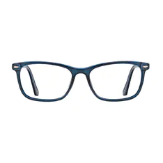 Rectangle Transparent Blue Eyeglasses