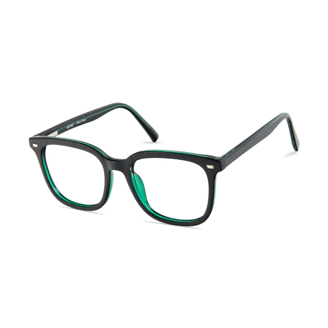 Square Black/Green Eyeglasses