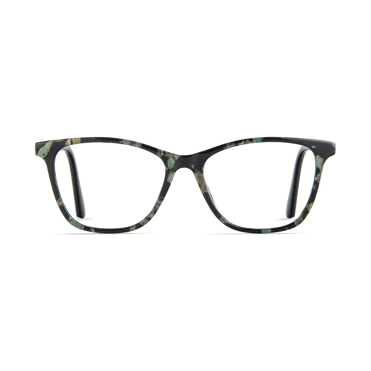 Square Black/Green Eyeglasses