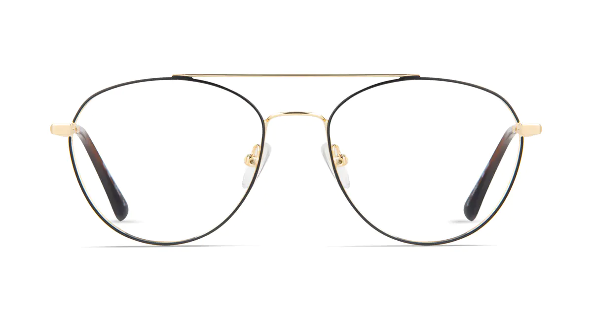 Aviator Black/Gold Eyeglasses
