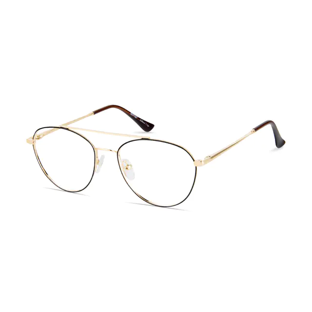Aviator Black/Gold Eyeglasses
