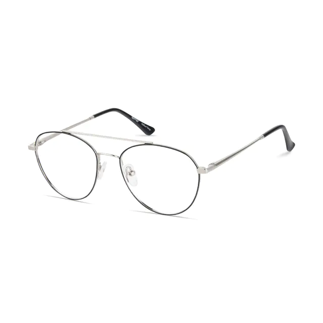 Aviator Black/Silver Eyeglasses