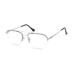 Aviator Black Silver Eyeglasses