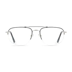 Aviator Black Silver Eyeglasses