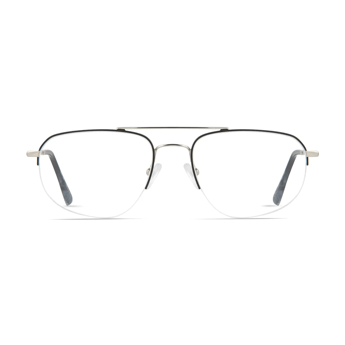 Aviator Black Silver Eyeglasses