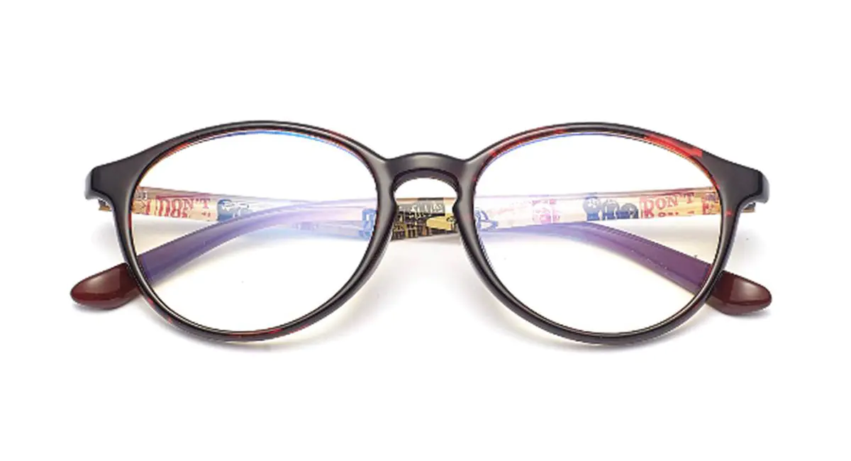 Oval Black/Red Eyeglasses