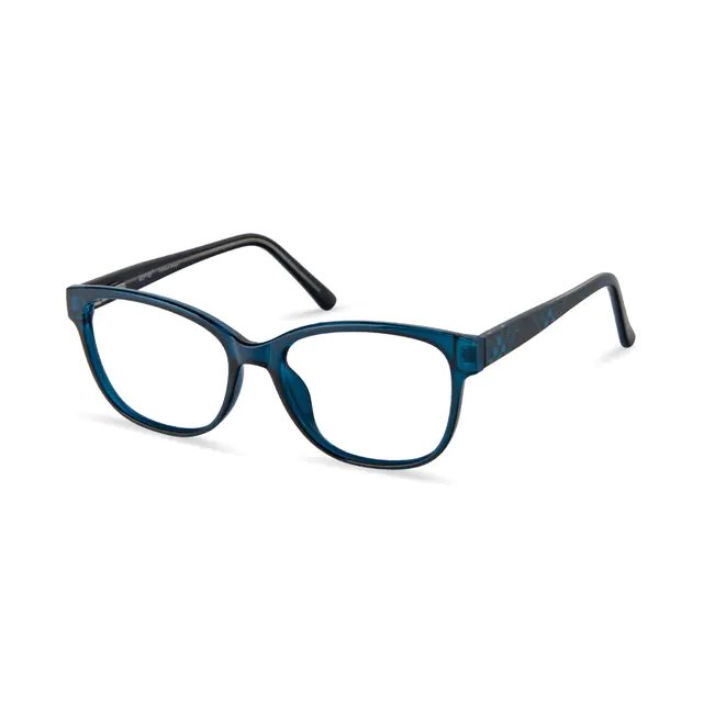Rectangle Transparent Blue Eyeglasses