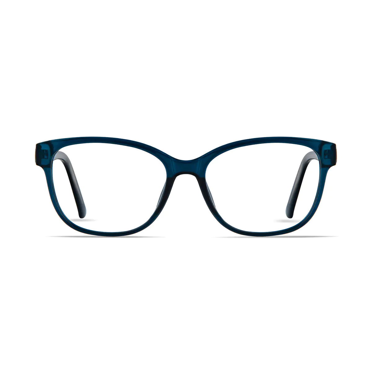 Rectangle Transparent Blue Eyeglasses