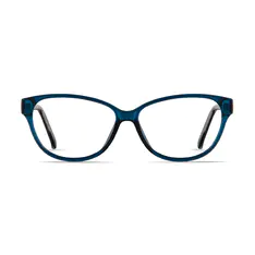 Cat-eye Transparent Blue Eyeglasses