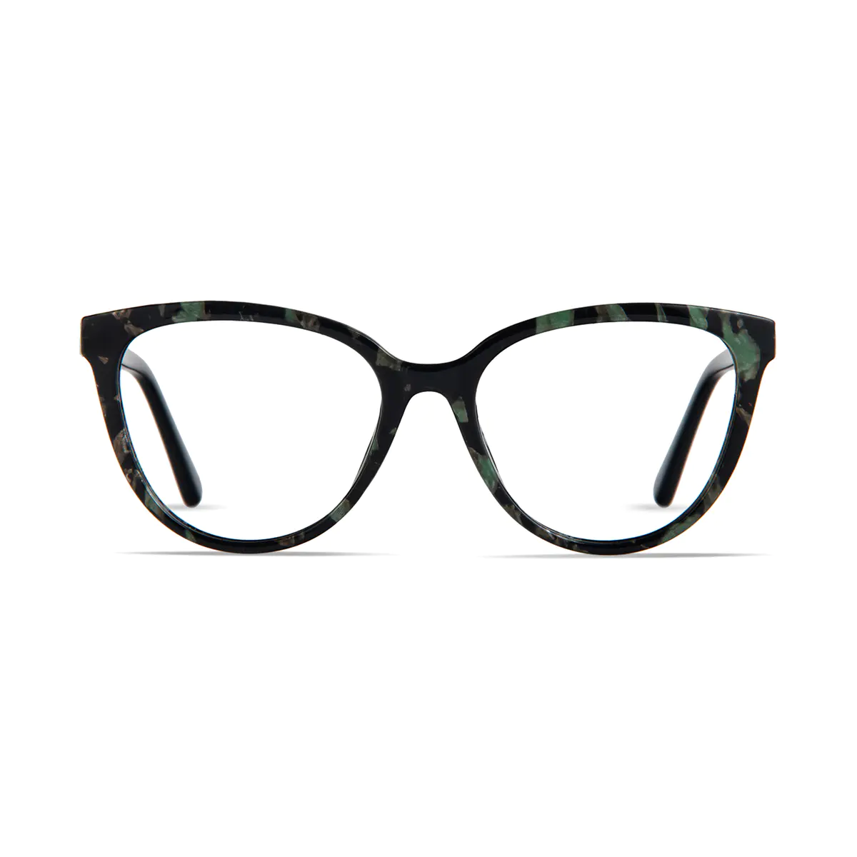 Cat-eye Black/Green Eyeglasses
