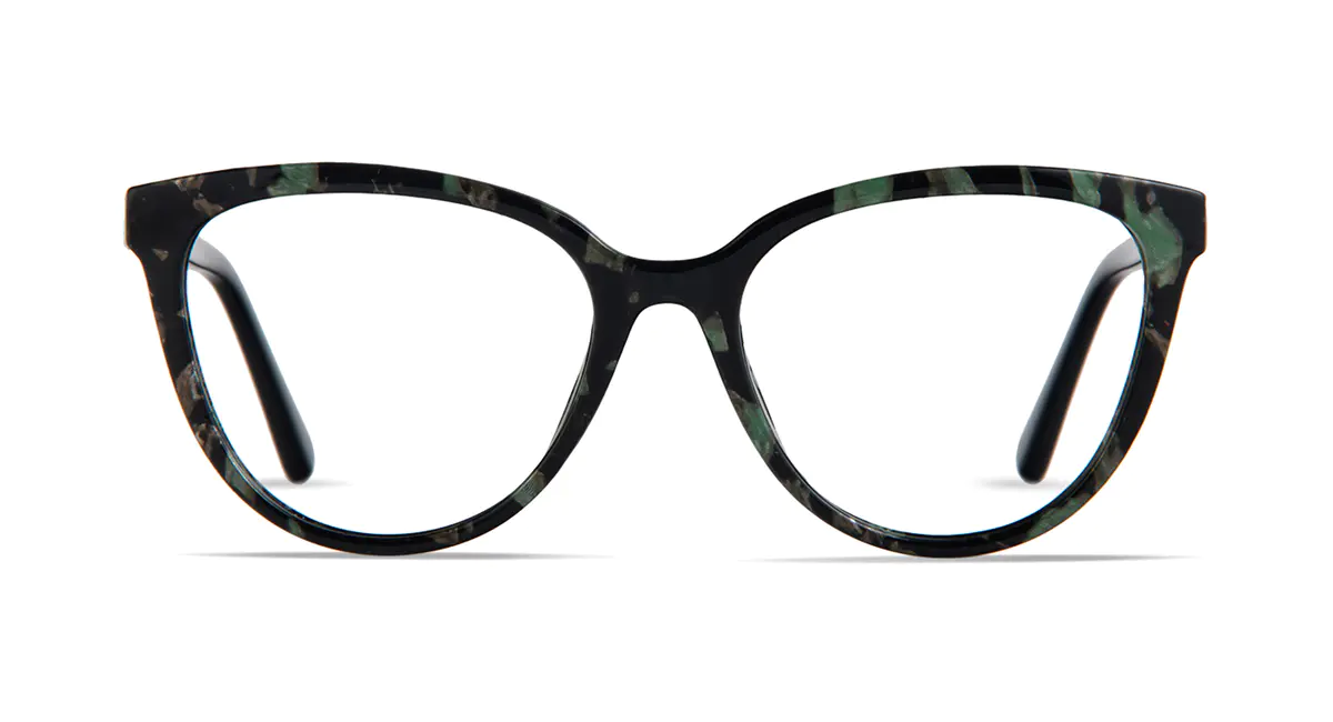 Cat-eye Black/Green Eyeglasses