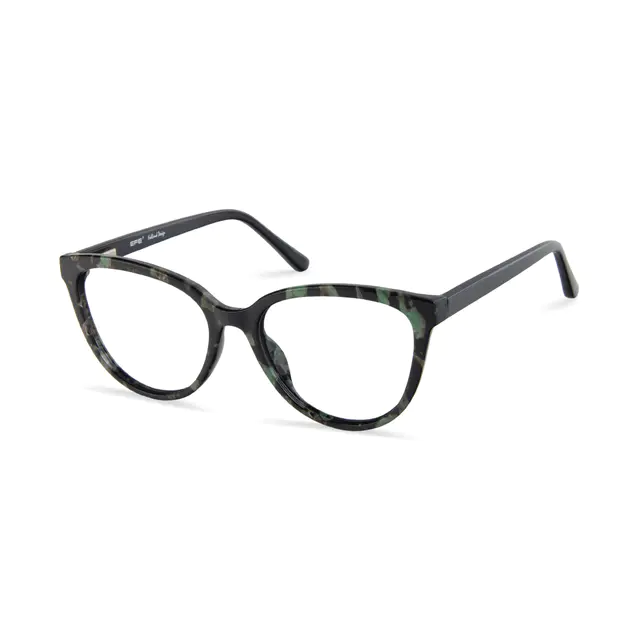 Cat-eye Black/Green Eyeglasses