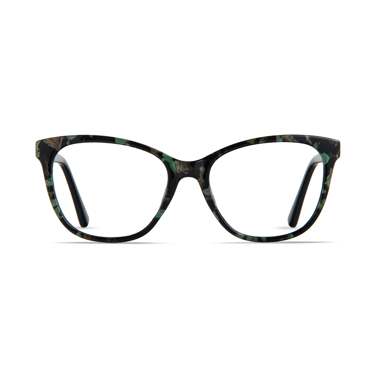 Cat-eye Black/Green Eyeglasses