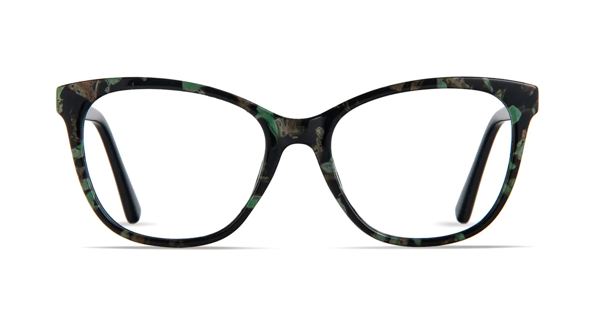 Cat-eye Black/Green Eyeglasses