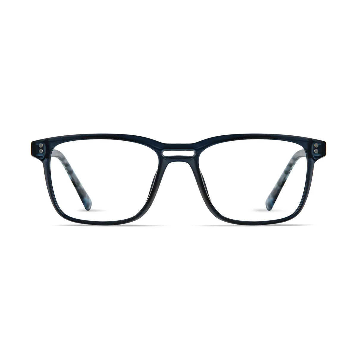 Rectangle Transparent Blue Eyeglasses