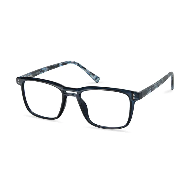 Rectangle Transparent Blue Eyeglasses