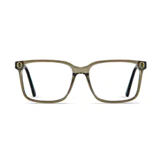 Square Transparent Green Eyeglasses