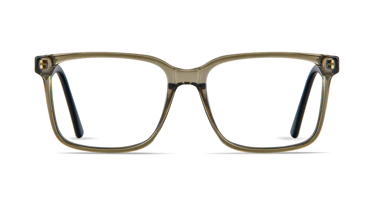 Square Transparent Green Eyeglasses