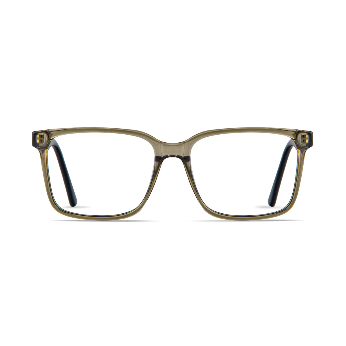 Square Transparent Green Eyeglasses
