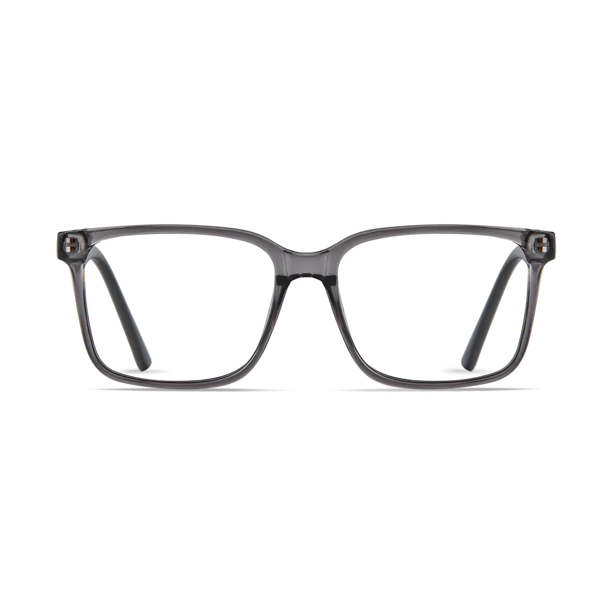 Square Transparent Gray Eyeglasses