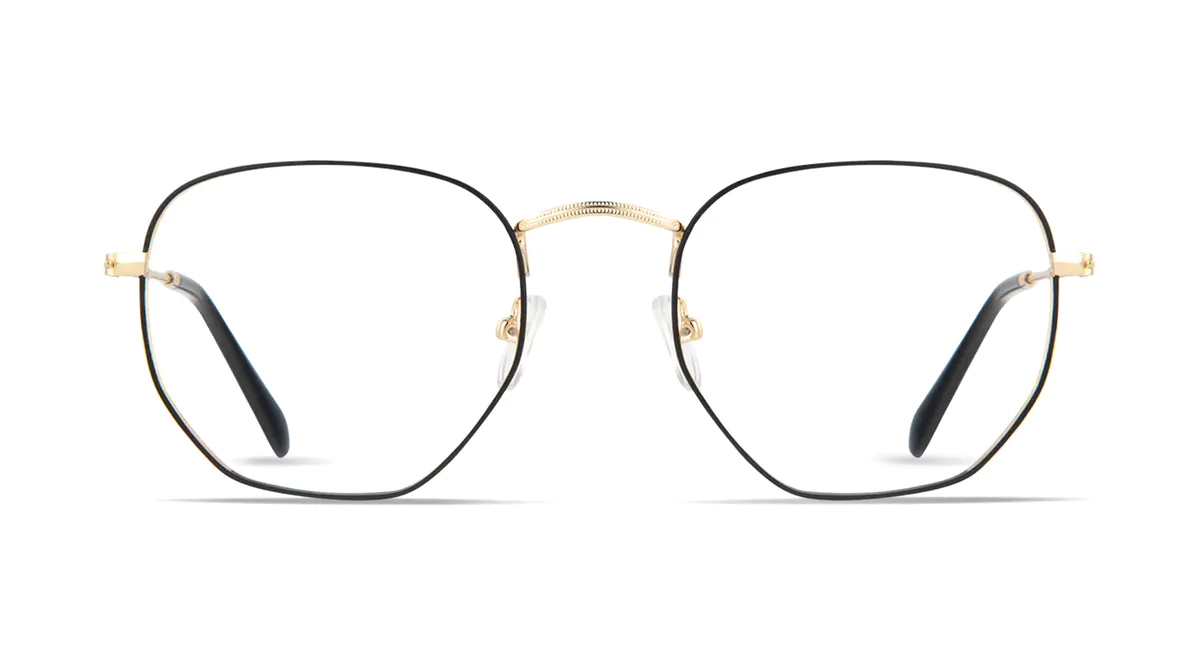Geometric Black/Gold Eyeglasses