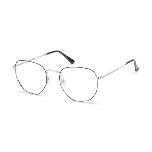 Geometric Black/Silver Eyeglasses
