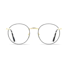 Round Black/Gold Eyeglasses