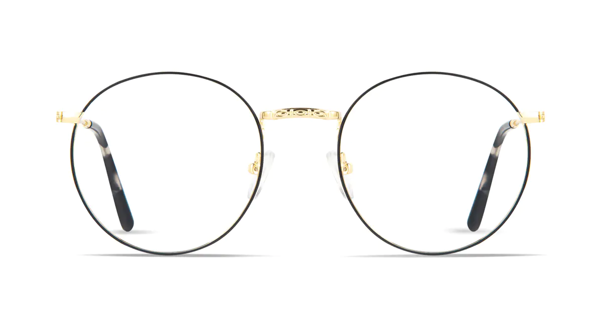 Round Black/Gold Eyeglasses
