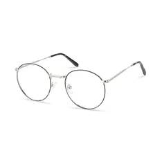 Round Black/Silver Eyeglasses