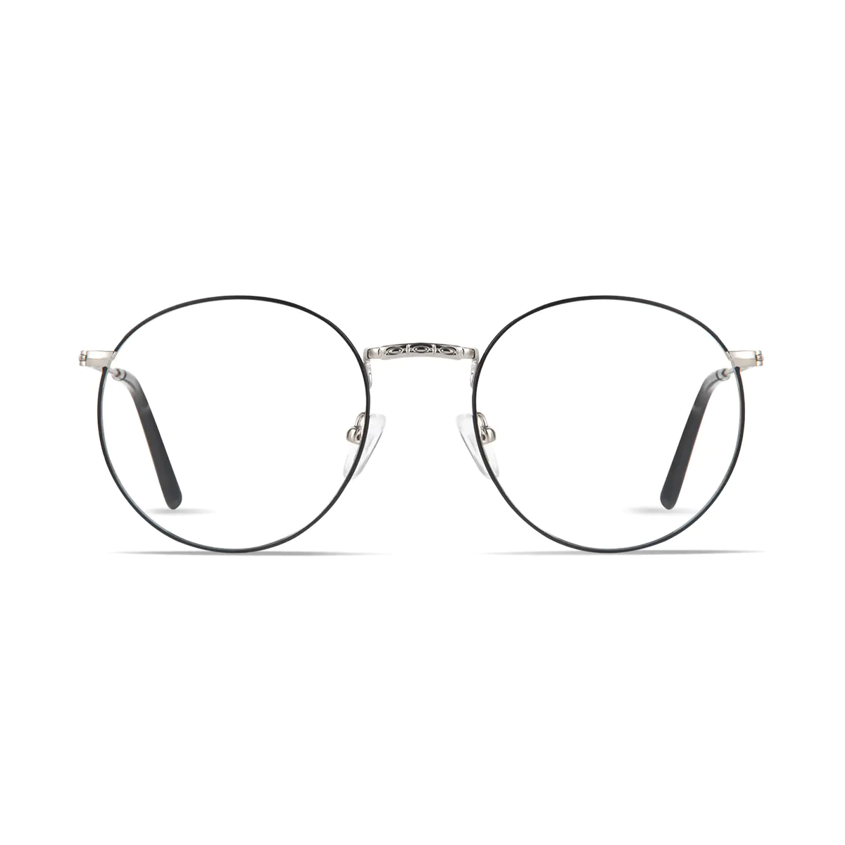 Round Black/Silver Eyeglasses