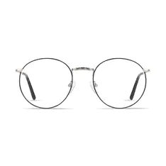 Round Black/Silver Eyeglasses