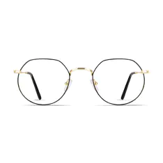 Geometric Black/Gold Eyeglasses