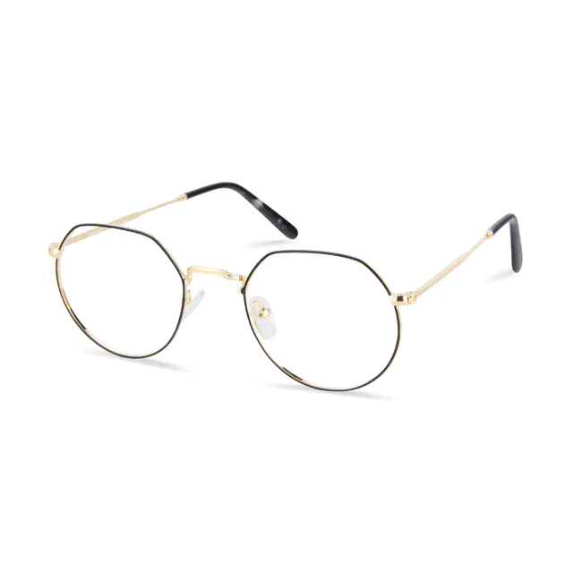 Geometric Black/Gold Eyeglasses