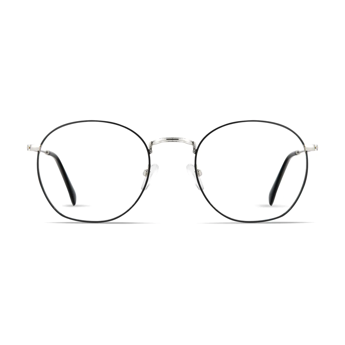 Round Black/Silver Eyeglasses