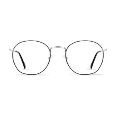 Round Black/Silver Eyeglasses