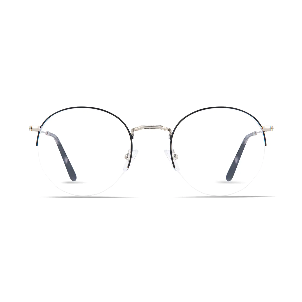 Round Black/Silver Eyeglasses