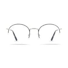 Round Black/Silver Eyeglasses