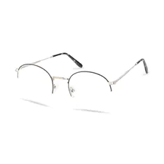 Round Black/Silver Eyeglasses