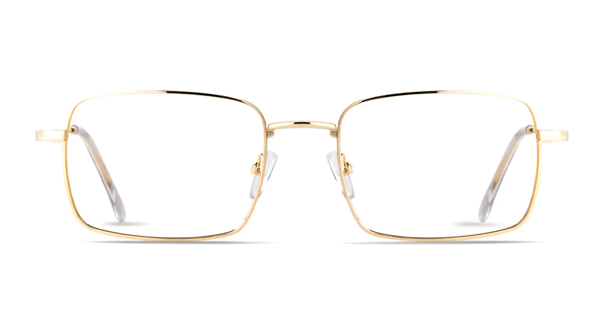 Rectangle Gold Eyeglasses