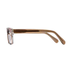 Rectangle Transparent Brown Eyeglasses