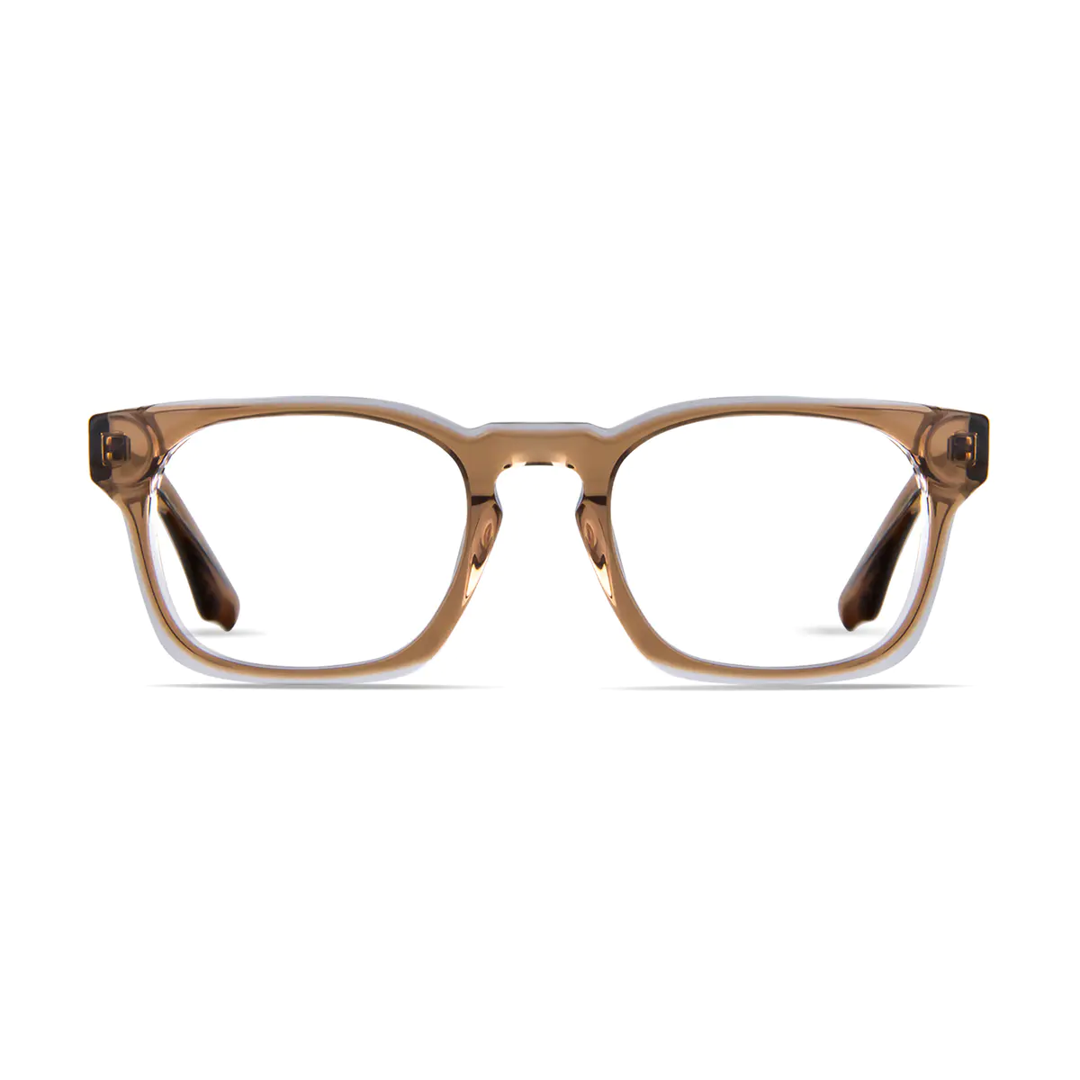 Square Transparent Brown Eyeglasses