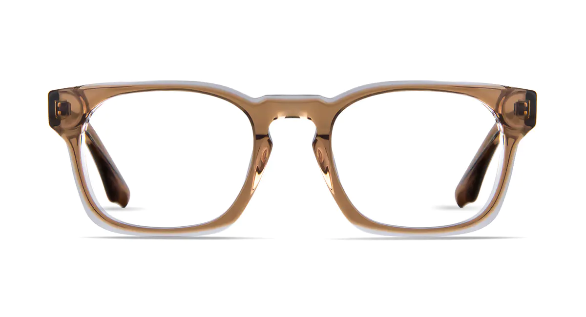 Rectangle Transparent Brown Eyeglasses