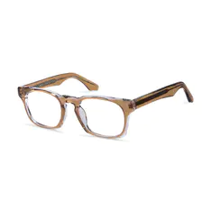 Square Transparent Brown Eyeglasses