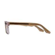 Square Transparent Brown Eyeglasses