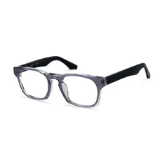 Rectangle Transparent Gray Eyeglasses
